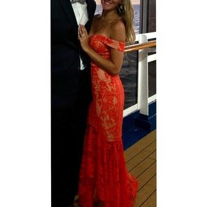 ASOS off the shoulder lace dress